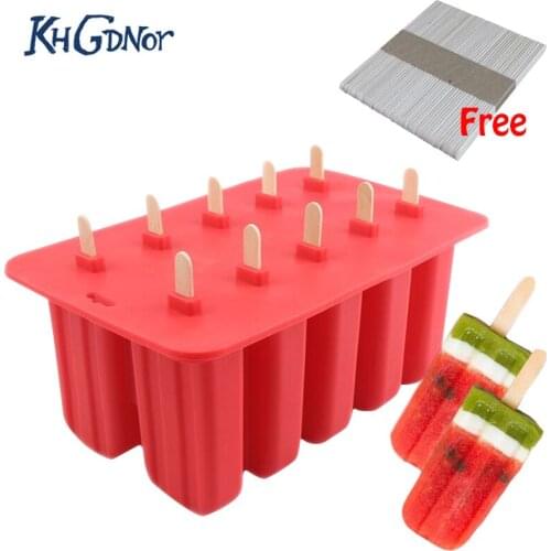 Food Grade Silicone Popsicle Mold Ice Cream Tray Summer Cool Ice Popsicle Mold With Cover Kitchen Mold
