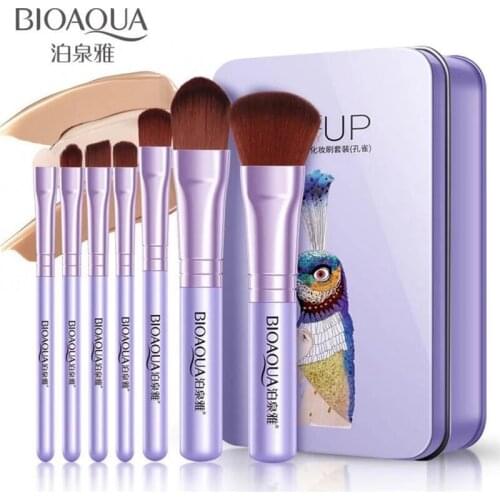 Original BIOAQUA 7PCS/SET Women Facial Makeup Brushes Set Face Cosmetic Beauty Eye Shadow Foundation Blush Brush Make Up Tool