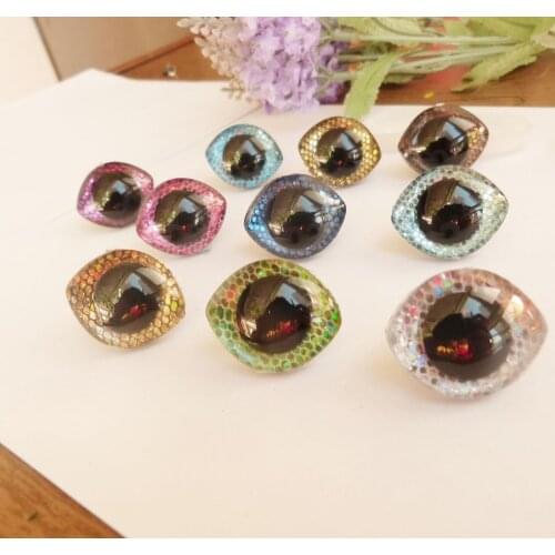New 20pcs/lot 28x23mm Oval trapezoid plastic clear safety toy eyes doll findings+ glitter Nonwovens + washer--color option--sp