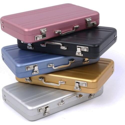 New Aluminum Storage Box Business ID Credit Card Holder Mini Suitcase Bank Card Holder Jewelry Case Box Organizer