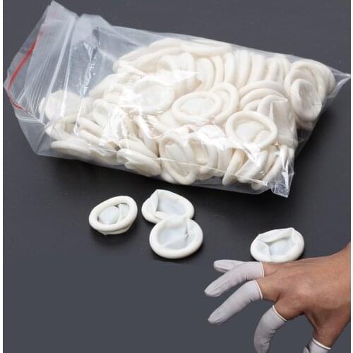 50pcs Disposable Anti Static Rubber Latex Finger Cots Eyebrow Extension Gloves Practical Off Eyelash Extension Tool Accessories