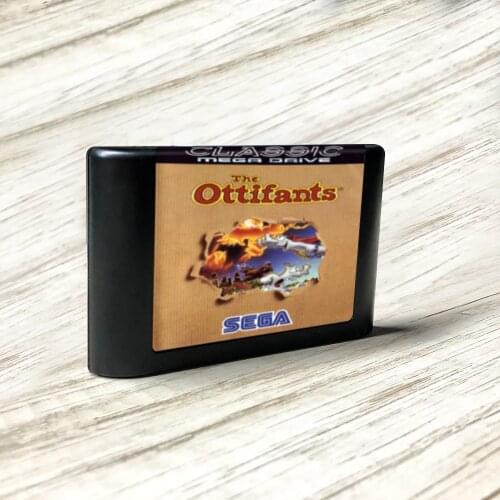 The Ottifants - EUR Label Flashkit MD Electroless Gold PCB Card for Sega Genesis Megadrive Video Game Console