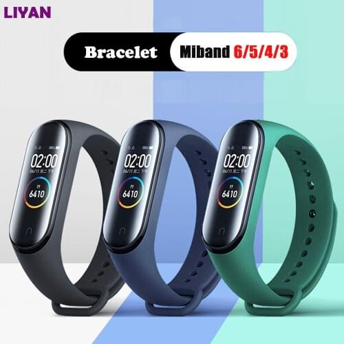 Bracelet for Xiaomi Mi Band 5 4 3 Band Sport Wristband watchband Silicone MiBand 4 5 replacement For correa mi band 6 Straps