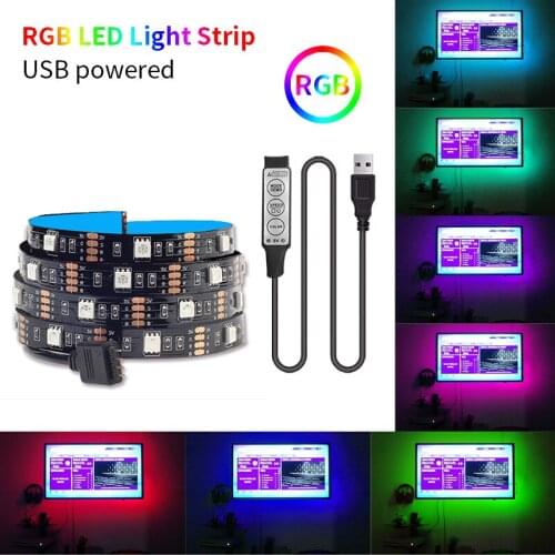 RGB LED Strip USB 5050 Infrared Flexible Lamp 1M 2M 3M 4M 5M DC5V Luces Led Light For Living Room TV Backlight Decor Neon light