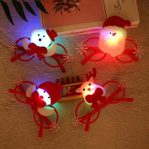 Christmas Glasses Skin-friendly Eye-catching Resin Santa Claus Glasses LED Decorative Xmas Glowing Cartoon Eyeglasses for Party