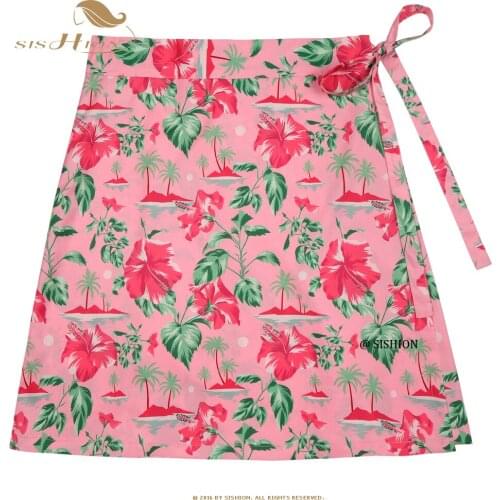 Floral Pink Plus Size Sarong Women Summer Skirt SS0015 XS-XXL Wrap Hawaiian Beach Tropical Travel Holiday Casual Sexy Skirt