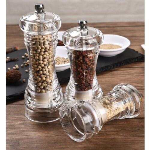 Manual Grinder Pepper Grinder Transparent Salt Pepper Mill Ceramic Core Multi-purpose Seasoning Bottle Kitchen Accessories