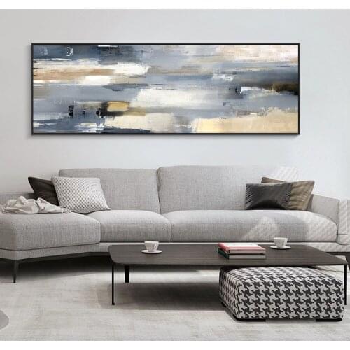 Modern Abstract Canvas Paintings Greay Background Wall Art Posters Graffiti Art Prints Picture for Living Room Home Decoration