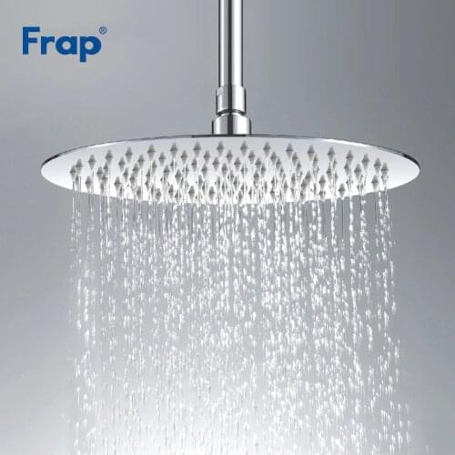 Frap Stainless Steel Ultra-thin Waterfall Shower Overheads Rainfall Shower Head Rain Shower Square Round Diameter 300mm G29