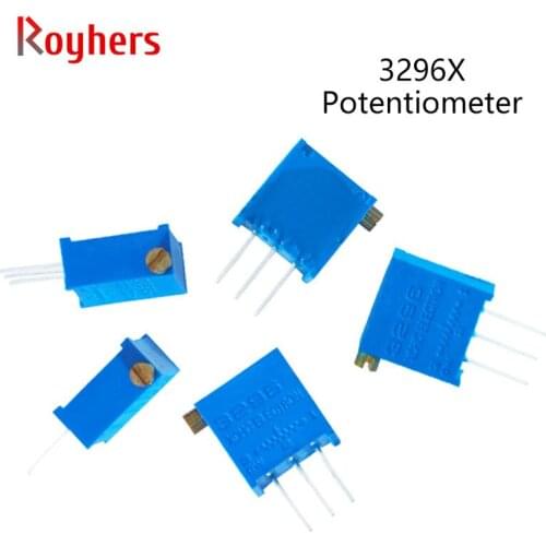 10Pcs 3296X Trimpot Trimmer Potentiometer 10R 20R 50R 100R 200R 500R 1K 2K 5K 10K 20K 50K 100K 200K 500K 1M 2M 3296X-1-502LF
