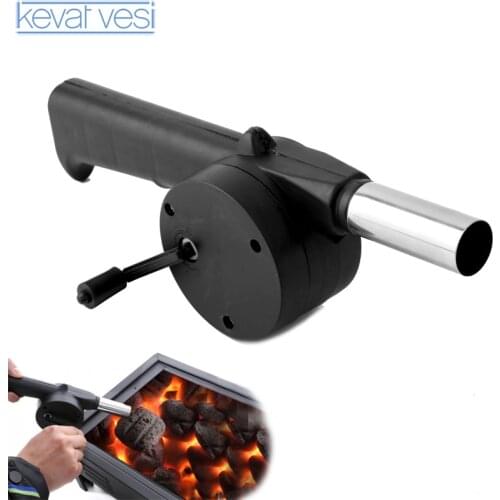 Stainless Steel Outdoor Barbecue Fan Hand-cranked Air Blower BBQ Grill Fire Bellows Tools Picnic Camping Accessories