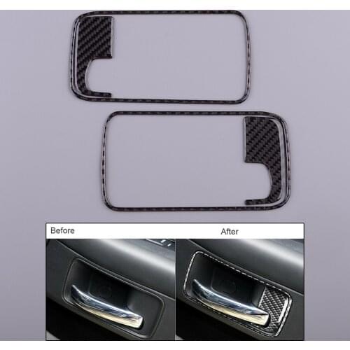 Car Interior Door Handle Bowl Panel Cover Trim Carbon Fiber LHD Fit for Dodge Challenger 2008 2009 2010 2011 2012 2013 2014