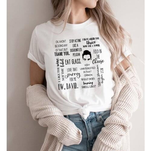 David Rose T-shirt Ew David Funny Shirt Creek Inspired Shirts Women Harajuku Graphic Tees Rose Apothecary Tops