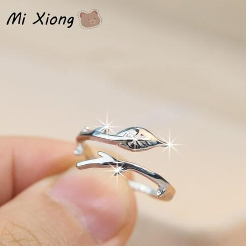 Mi Xiong S925 Sterling Silver Ring for Women Original Branches Leaves Unique Exquisite Fresh Elegant Charm Ladies Brand Jewelry