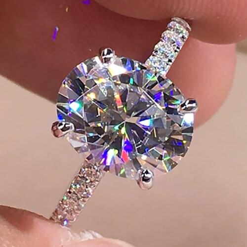 10K Au417 White Gold Women Ring Moissanite Diamonds 1 2 345 Carat Oval Wedding Party Engagement Anniversary Ring Trendy Romantic