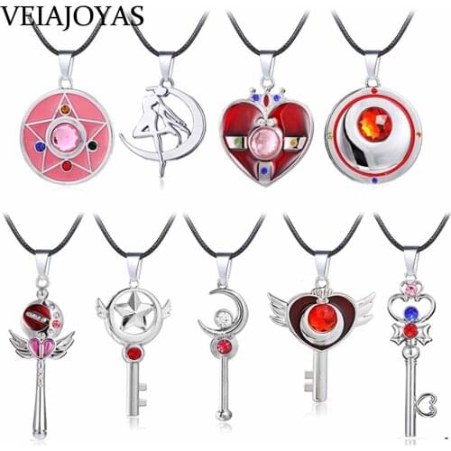 11styles Anime Sailor Moon Pendant Necklaces Vintage Charms Choker Necklace for Women gift Alloy Heart Shape Jewelry Accessories