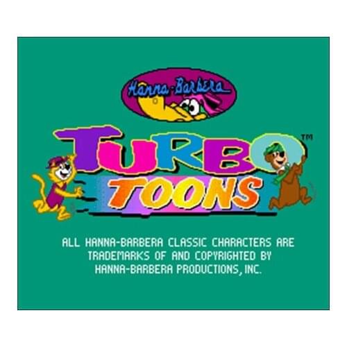Hanna Barberas Turbo Toons NTSC Version 16 Bit 46 Pin Big Gray Game Card For USA Game Players