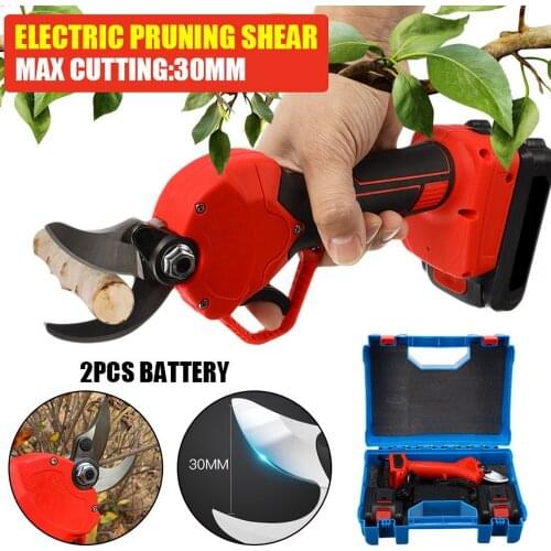 21V Cordless Pruner Lithium-ion Pruning Shear Efficient Scissor Bonsai Electric Tree Branches Garden Tools Electric with Battery