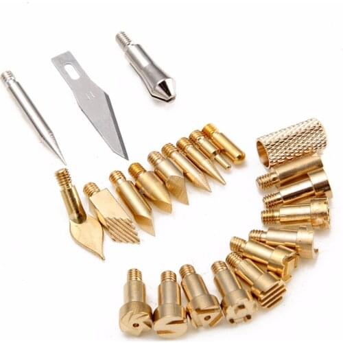 22 Pieces Copper Wood Burning Pen Tip Stencil Soldering Iron Pyrography Working Carving Great For Metal Work Home Craft