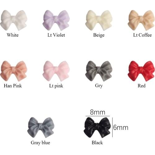 30/100pcs French personality Bow knot 6x8mm Nail Decorations 3D Nail Art Rhinestones DIY Resin Manicure Art Accessori