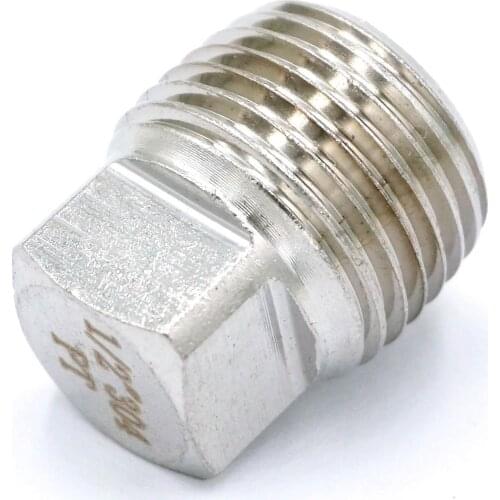 1/2" NPT Male 304 Stainless Steel Hex Head Plug End Cap Water Gas Oil