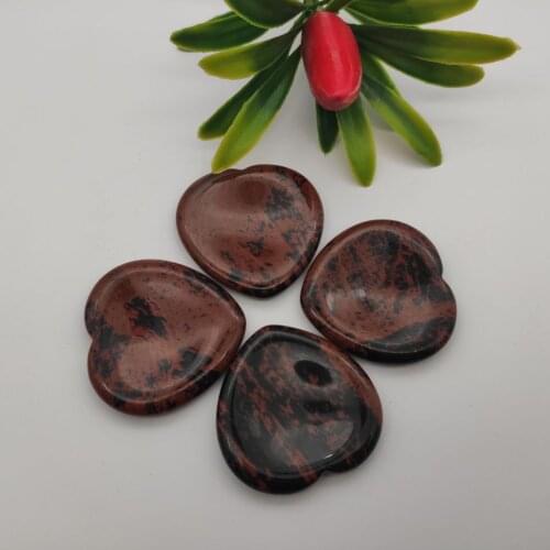 4cm Red tourmaline heart Thumb-shaped nepenthe water drop concave energy healing stone crystal heart