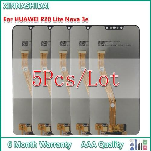 5Pcs/lot LCD Display For HUAWEI P20 Lite ANE-LX1 ANE-LX3 Nova 3e LCD Display Touch Screen Digitizer Replacement