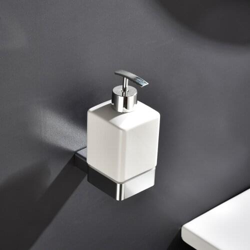 Aluminum Bathroom Accessories Liquid Soap Dispensers Wall Mounted Lotion Holder Hand Shampoo Ceramic Bottle For Hotel Kitchen