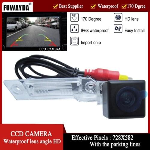 FUWAYDA HD Car Rear View Camera Reverse Color CCD Camera FOR VW GOLF PASSAT TOURAN CADDY SUPERB /T5 TRANSPORTER/MULTIVAN T5