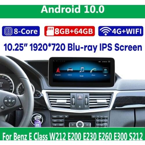 10.25" 8Core CPU 8G RAM Android 10 Car Radio GPS Navigation Multimedia Player for Mercedes Benz E Class W212 2009-2015 CarPlay