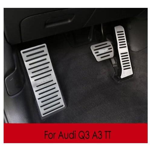 Car Accessories Aluminum alloy For Audi Q3 A3 TT AT Auto Transmission Accelerator Brake Footrest Pedal Pad stickers