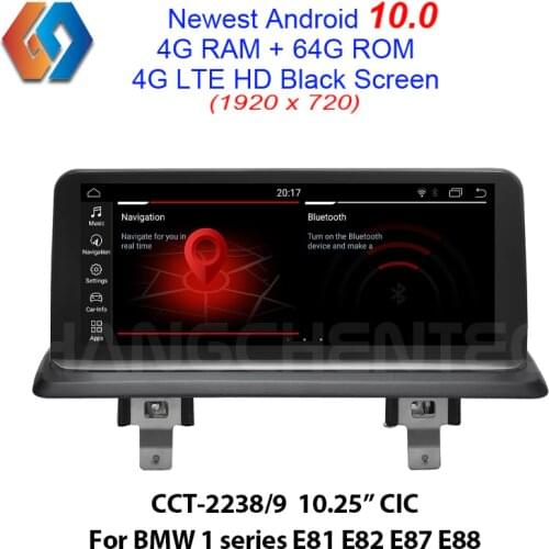 Car Multimedia GPS Navigation 64G Android 10.0 Screen for BMW 1 series E81 E82 E87 E88 CIC Support OEM iDrive BT Camera PDC SWC