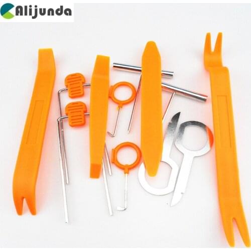 Alijunda Car styling 12pcs Car Radio Door Clip Panel Kit For Skoda Octavia Fabia Rapid Superb Yeti Roomster