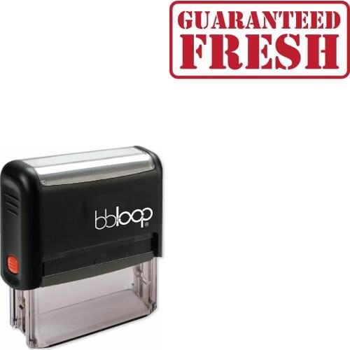 Bbloop 'GUARANTEED FRESH' Self-Inking Office Stamp, Rectangular Military Stencil Style