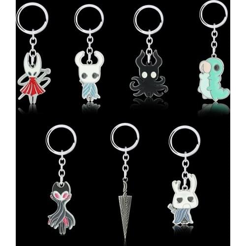 Hollow Knight Keychains Cartoon Octopus Game Metal Pendant Keyring Holder Brelok Chaveiro Llaveros Trinket For Men Women Cosplay