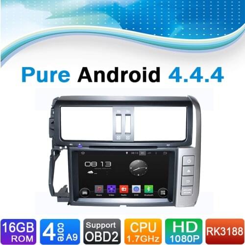Pure Android 4.4.4 Car DVD GPS Navigation for Toyota PRADO (2010-2013)