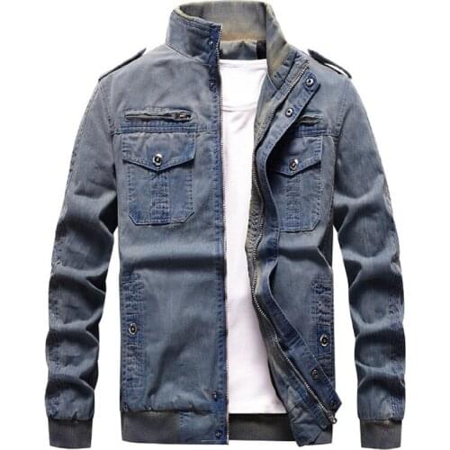 New Military Jacket Men 2020 Autumn Mens Denim Jacket Casual Style Army Jackets Male Brand Outwear Bomber Jackets Plus Size