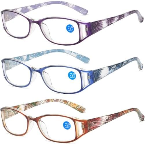 Elegant Flowers Design Reading Glasses Anti-Blue Light Eyeglasses Ultra Light Frame Vintage Fashion Women Eye Protection +1.0~+4