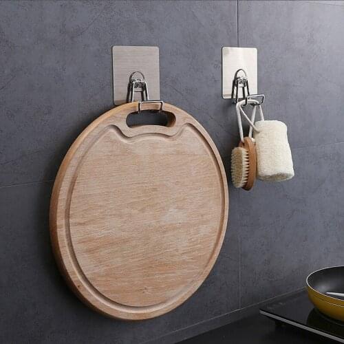 Brand Stainless Steel Self Adhesive Home Kitchen Wall Door Hook Hanger towel Keys Bags Clothes Holder SQ-5016