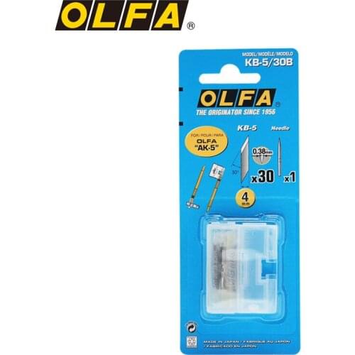 OLFA, AK-5/216B engraving knife special matching blade 30 pieces 4mm wide + 1 engraving needle/KB-5/30B