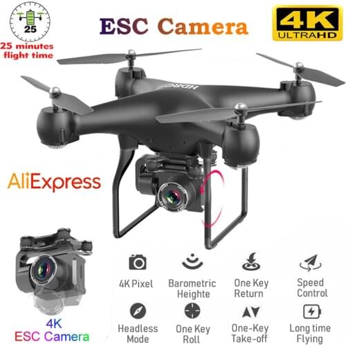 RC Drone Quadcopter UAV with Camera 4K Professional Wide-Angle Aerial Photography Long Life Remote Control Fly Wing Machine Toy