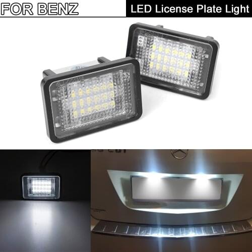 2Pcs White LED License Plate Light Number Plate Lamp For Mercedes Benz GLK-Class X204 GLK200 GLK250 GLK300 GLK350 2007-2013