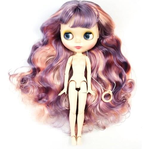 Factory Blyth Doll mix color wave hair white skin Blyth Dolls Joint nude Body DIY BJD toys Fashion toy for Girl Christmas