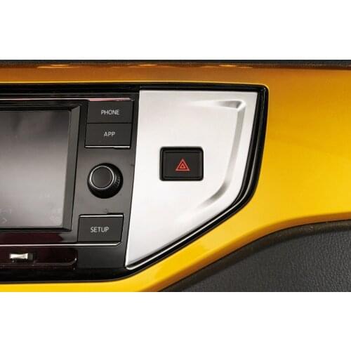 LHD!! For VW Volkswagen Polo 2019 2020 2021 Stainless Car Interior Parking Warning Light Button Sticker Cover Trim Car Styling