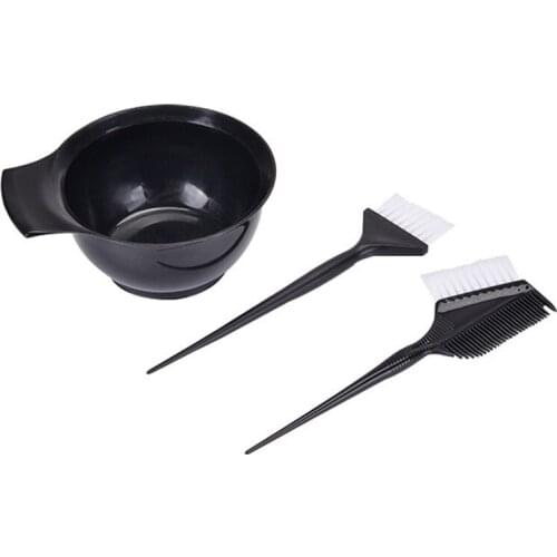 3 Pieces Hairdressing Tools Set Hair Dye Color Perming Mixing Bowl Hair Dye Sweeper Brush Hot Oil Treatment Brush E966