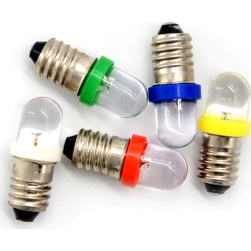 2018 New 5pcs/lot Low Power Consumption E10 LED Screw Base Indicator Bulb Cold White 6V/12V/24V DC Light Bulb Top Quality