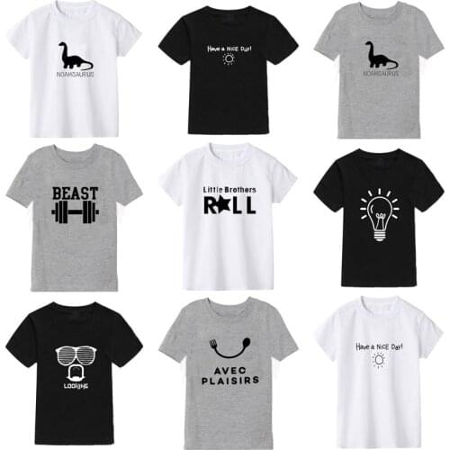 2021 New Boys Clothes Girls Clothes Pure Cotton Fashion Casual Personality Printed T-Shirt Baby Boy T-Shirt Children Top 18M-10Y