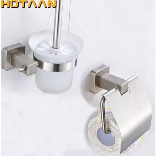 NEW Free shipping,SUS 304 Stainless Steel Bathroom Accessories Set,toilet brush holder,Paper Holder,bathroom sets HT-813400-2