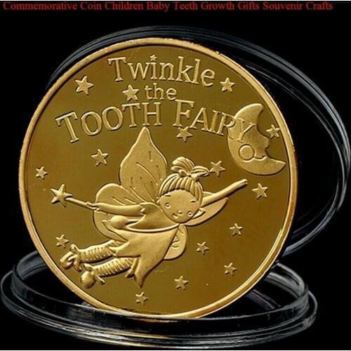 Tooth Fairy Commemorative Coin Collection Gift Souvenir For Children Baby Teeth Growth Gift Art Crafts Decoration collection