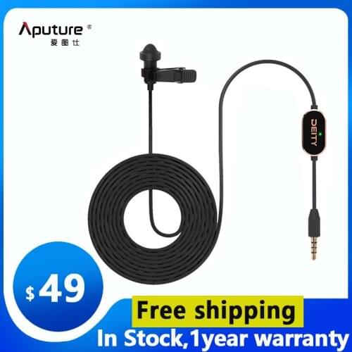 Aputure Deity V.Lav Lavalier Microphone Professional Omnidirectional Lavalie Condenser Mic for Mobile Phone Pad Recorder